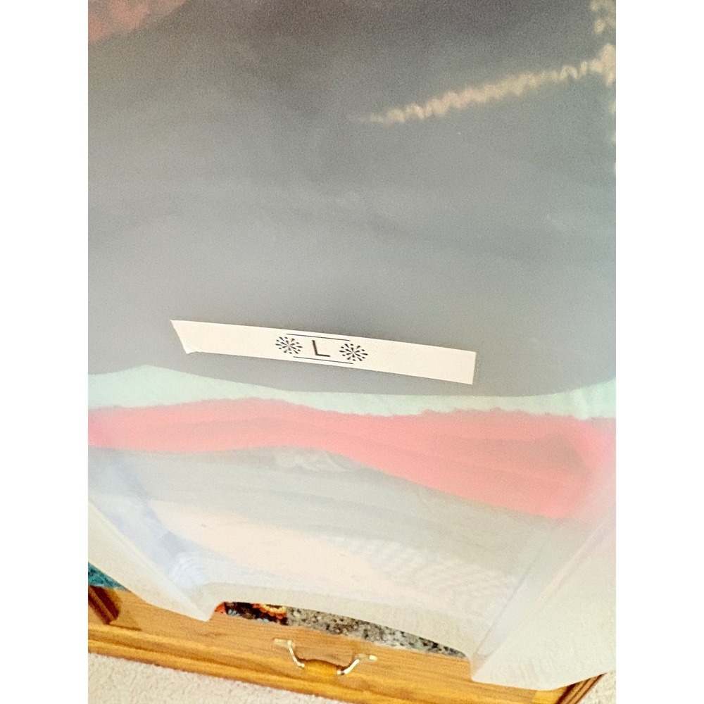 Yushi Wrap Blouse Womens Small Navy Blue White Semi Sheer Stripe Art To Wear - Picture 12 of 12